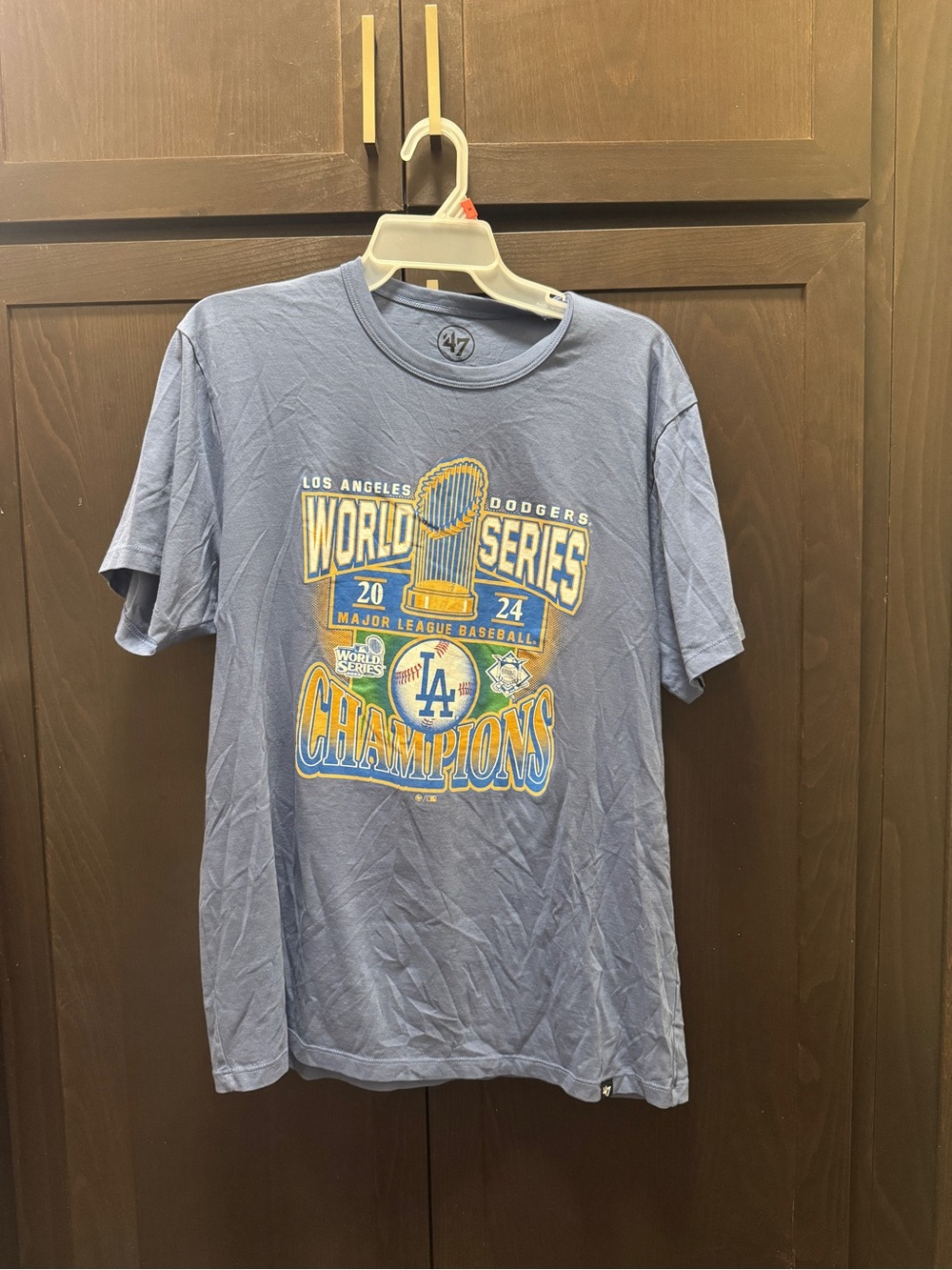 ‘47 Brand Los Angeles Dodgers World Series Champions Graphic Tee - Light Blue
